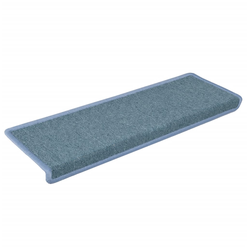 Tapete/carpete para escadas 15 pcs 65x21x4 cm azul