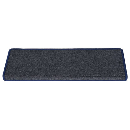 Tapete/carpete para escadas 15 pcs 65x21x4 cm cinzento e azul