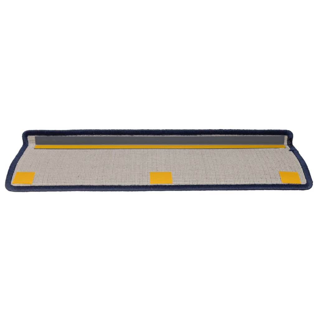 Tapete/carpete para escadas 15 pcs 65x21x4 cm cinzento e azul