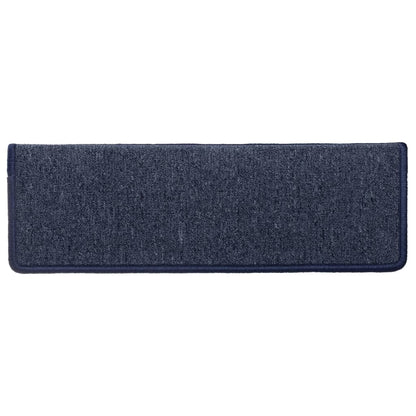 Tapete/carpete para escadas 15 pcs 65x21x4 cm cinzento e azul