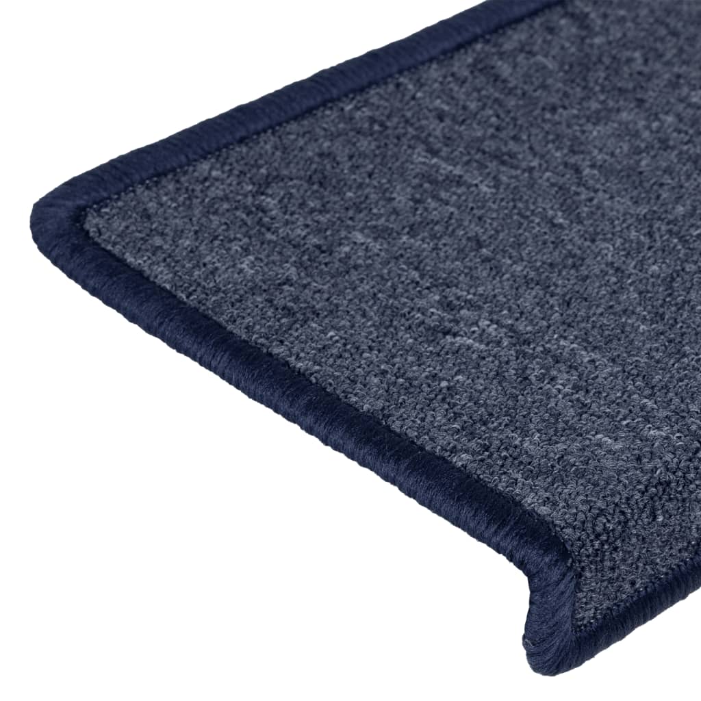 Tapete/carpete para escadas 15 pcs 65x21x4 cm cinzento e azul