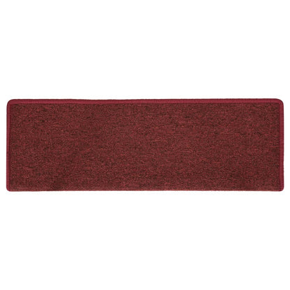 Tapete/carpete para escadas 15 pcs 65x21x4 cm vermelho fosco