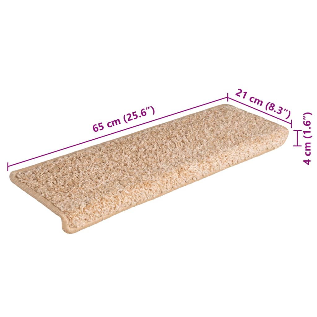 Tapete/carpete para degraus 15 pcs 65x21x4 cm dourado