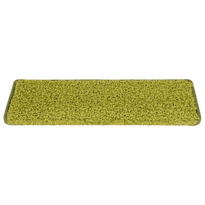 Tapete/carpete para degraus 15 pcs 65x21x4 cm verde