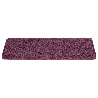 Tapete/carpete para degraus 15 pcs 65x21x4 cm roxo-escuro