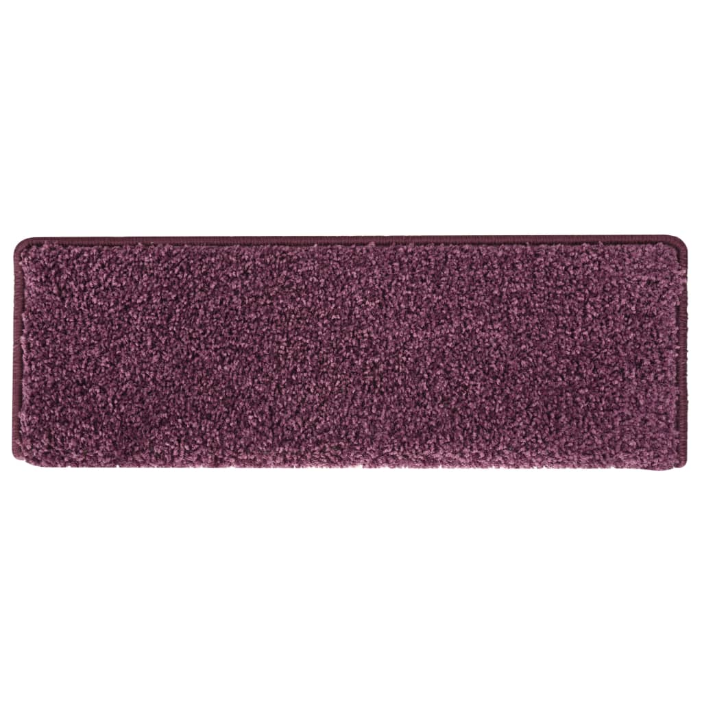 Tapete/carpete para degraus 15 pcs 65x21x4 cm roxo-escuro