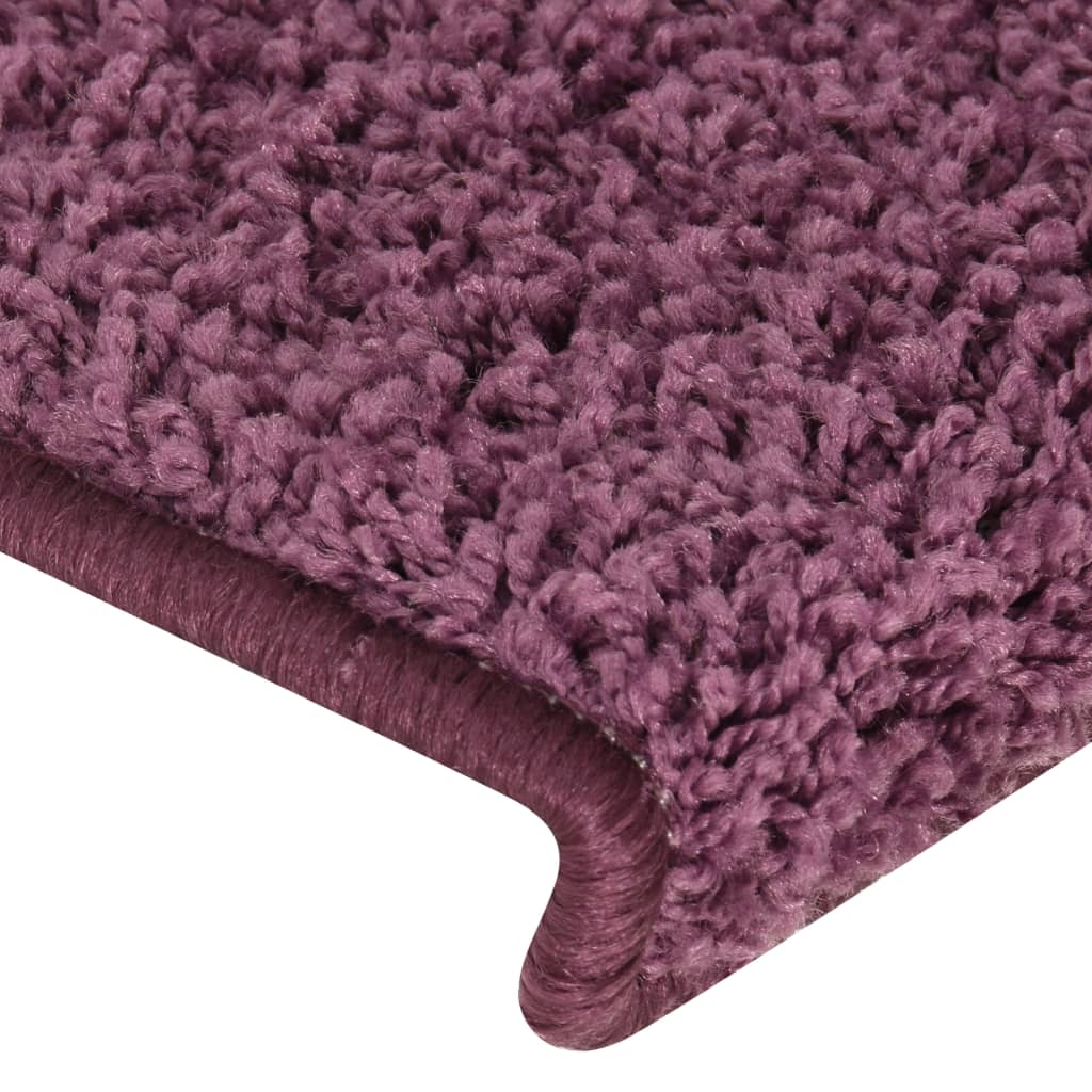 Tapete/carpete para degraus 15 pcs 65x21x4 cm roxo-escuro