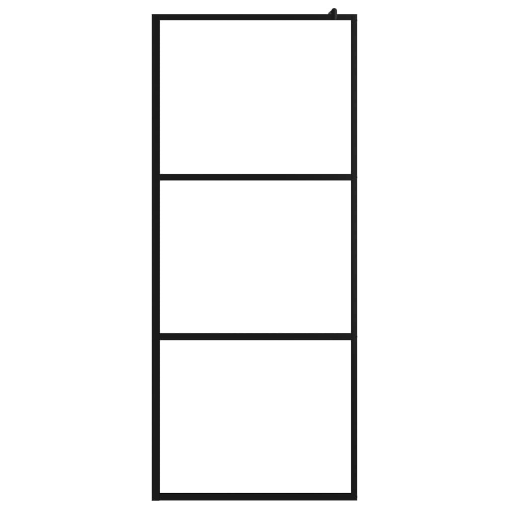 Divisória de chuveiro vidro transparente ESG 80x195 cm preto