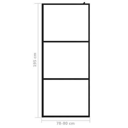 Divisória de chuveiro vidro transparente ESG 80x195 cm preto