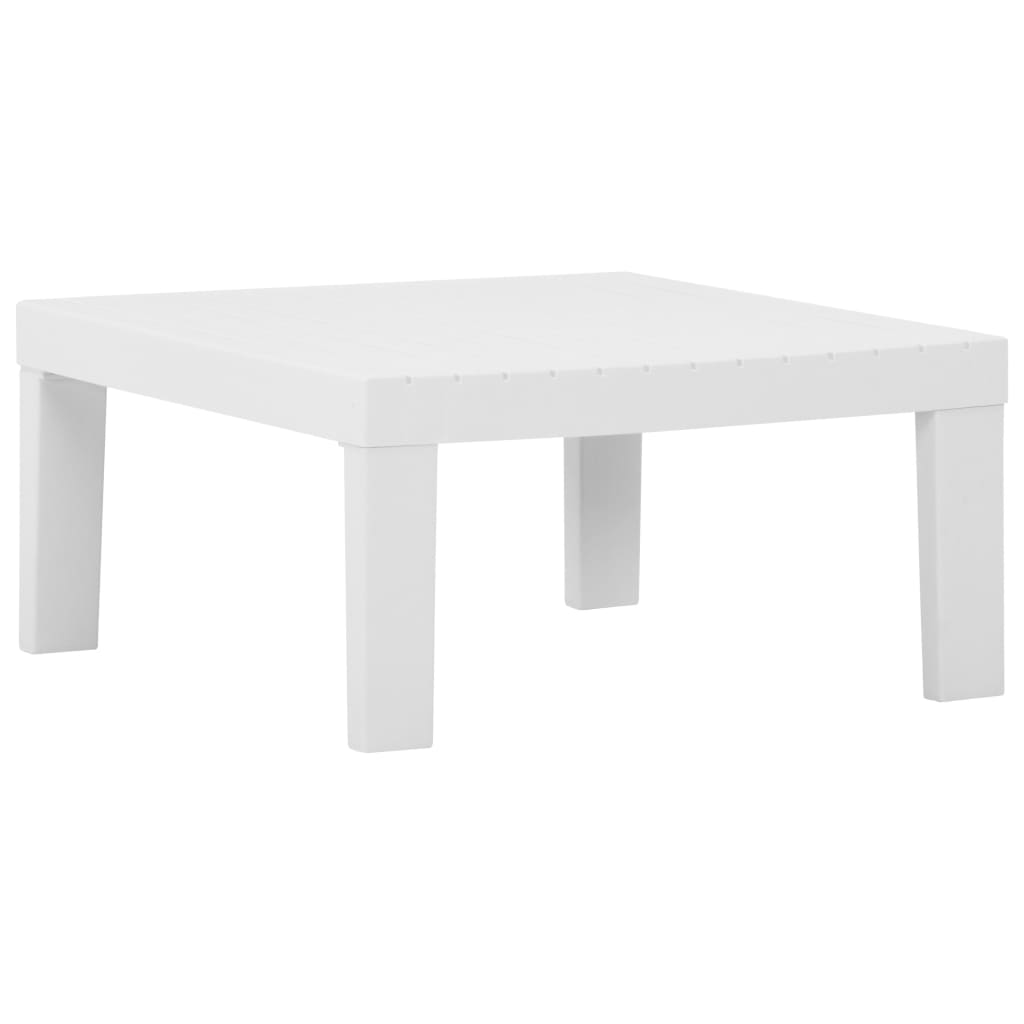 3 pcs conjunto lounge de jardim com almofadões plástico branco