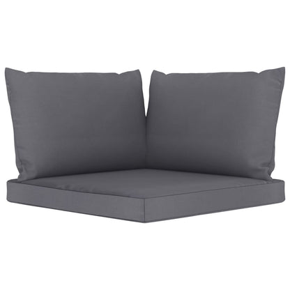 6 pcs conj. lounge jardim c/ almofadões antracite