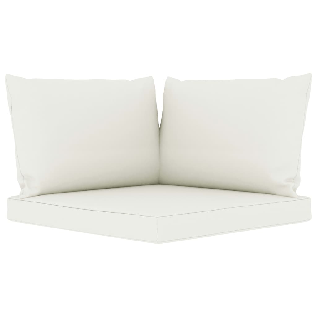 5 pcs conjunto lounge de jardim c/ almofadões cor creme