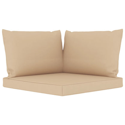 5 pcs conjunto lounge de jardim c/ almofadões bege