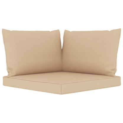 6 pcs conjunto lounge de jardim c/ almofadões bege