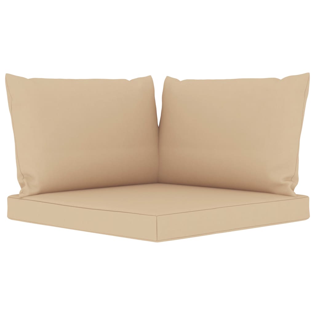 6 pcs conjunto lounge de jardim c/ almofadões bege