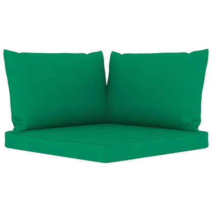 6 pcs conjunto lounge de jardim c/ almofadões verdes