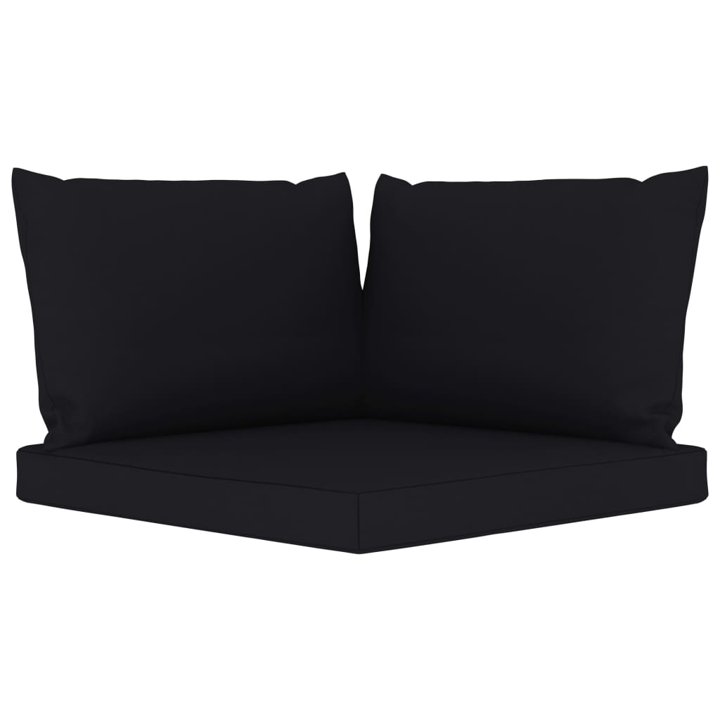 6 pcs conjunto lounge de jardim c/ almofadões pretos