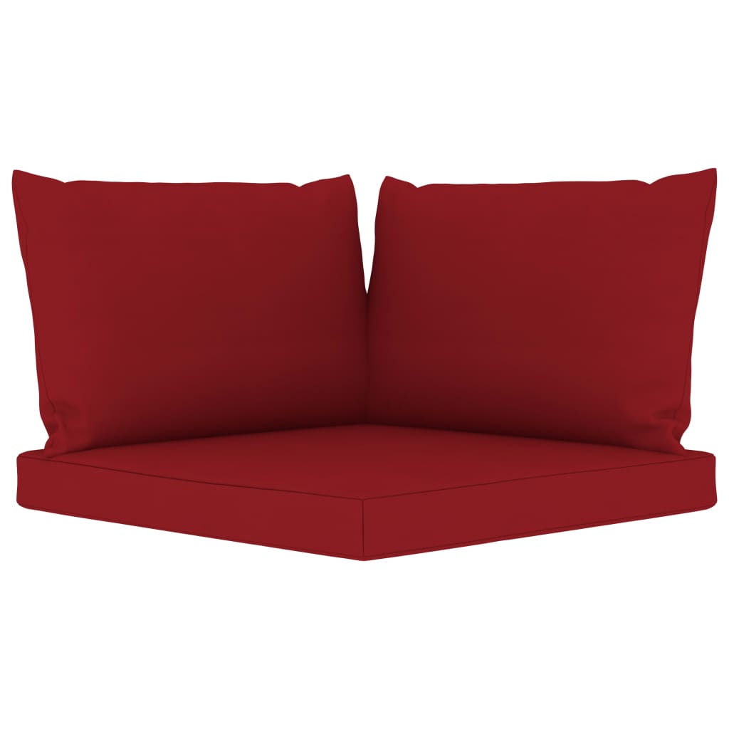 6 pcs conjunto lounge de jardim c/ almofadões vermelho tinto