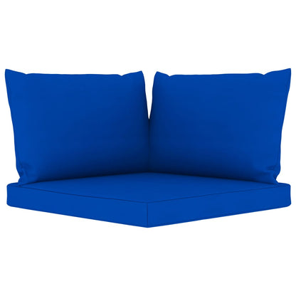 6 pcs conjunto lounge de jardim c/ almofadões azuis