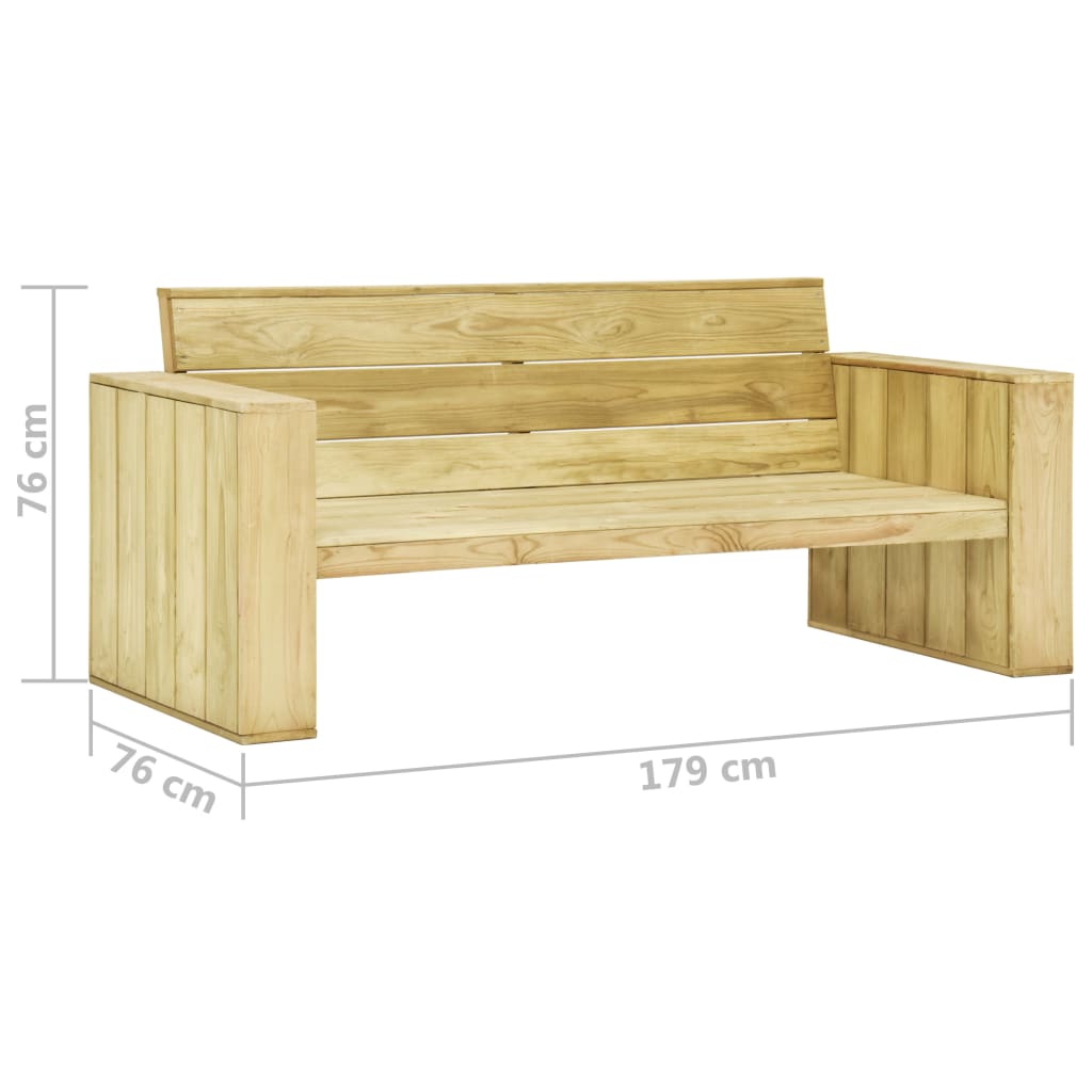 2 pcs conjunto lounge de jardim com almofadões pinho impregnado