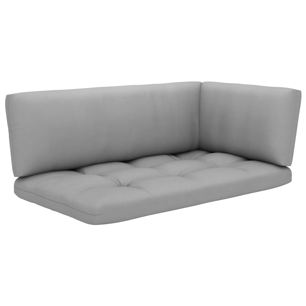 4 pcs conj. lounge paletes + almofadões pinho impregnado branco