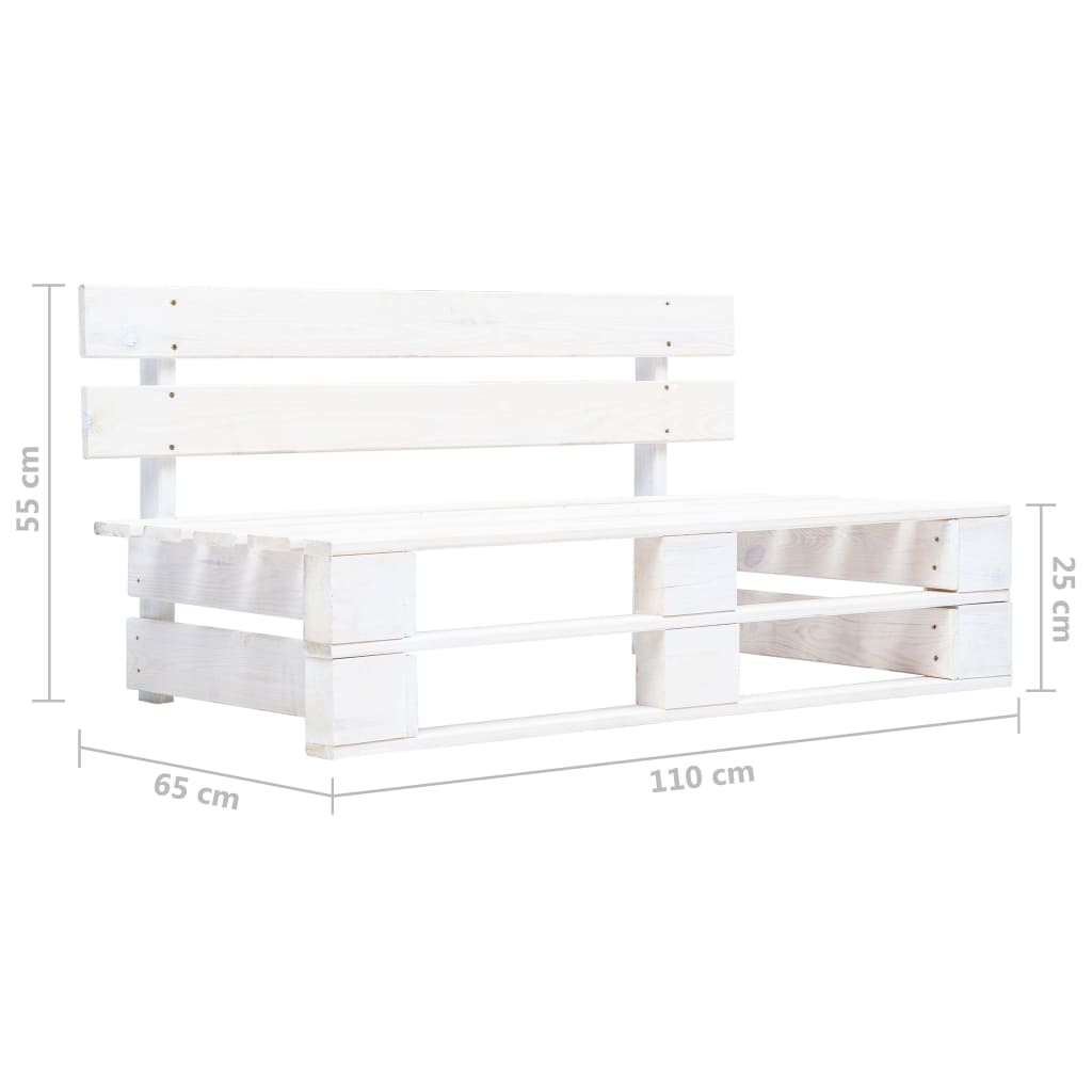 4 pcs conj. lounge paletes + almofadões pinho impregnado branco