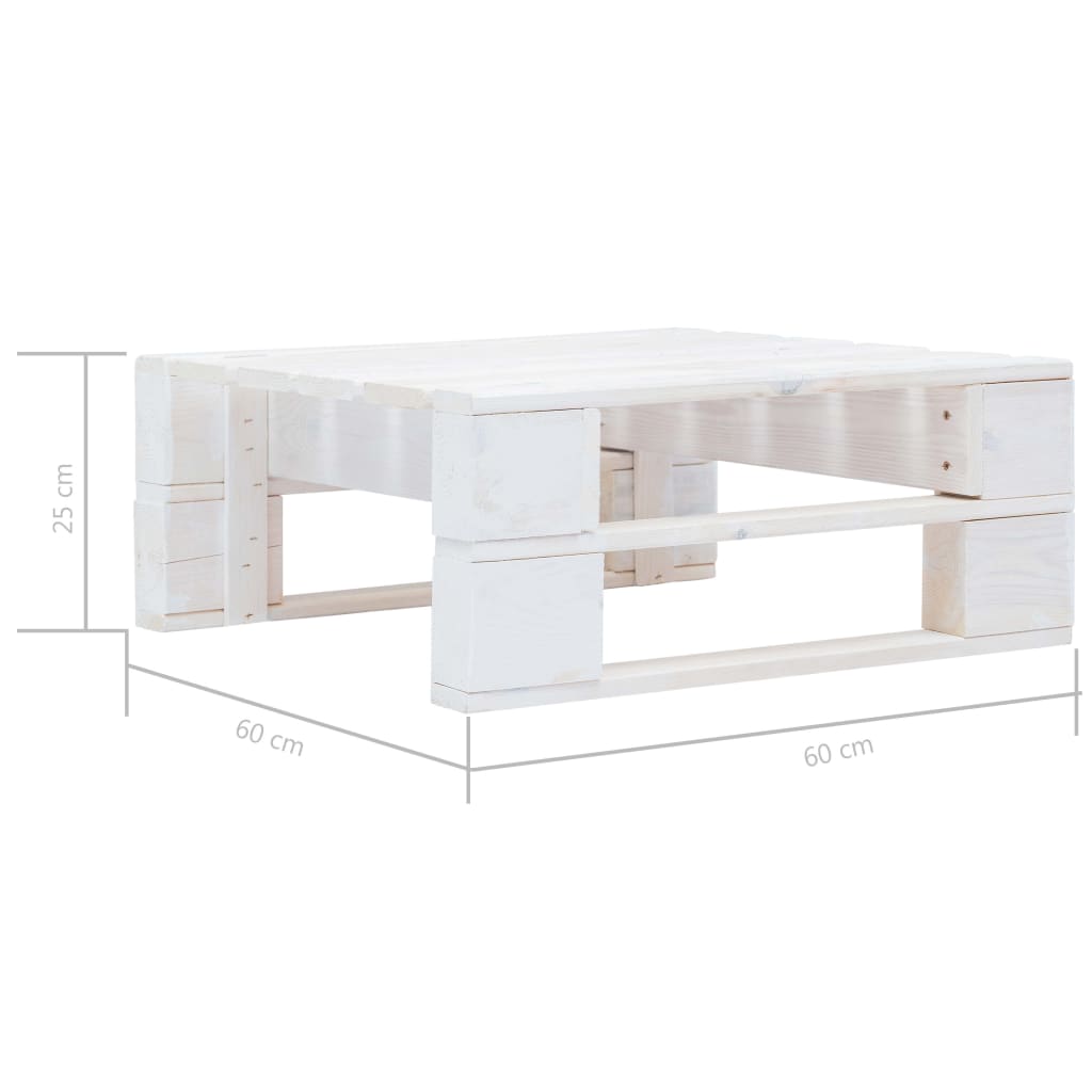 4 pcs conj. lounge paletes + almofadões pinho impregnado branco