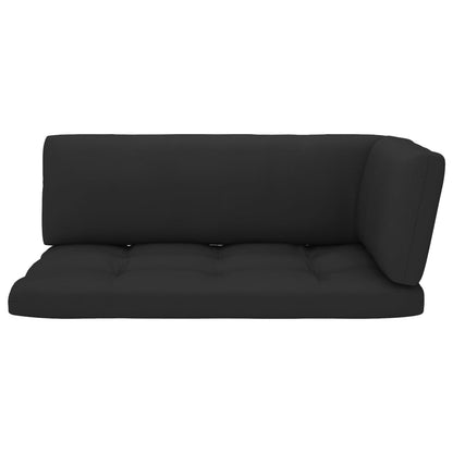 4 pcs conj. lounge paletes c/ almofadões pinho impregnado cinza