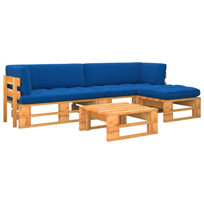 4 pcs conjunto lounge paletes pinho impregnado castanho mel