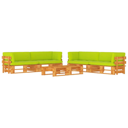 6 pcs conjunto lounge paletes pinho impregnado castanho mel