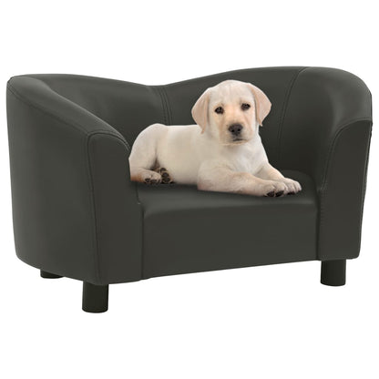 Sofá para cães 67x41x39 cm couro artificial cinzento-escuro