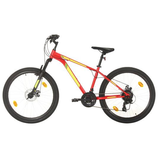 Bicicleta de montanha 21 velocidades roda 27,5" 38 cm vermelho