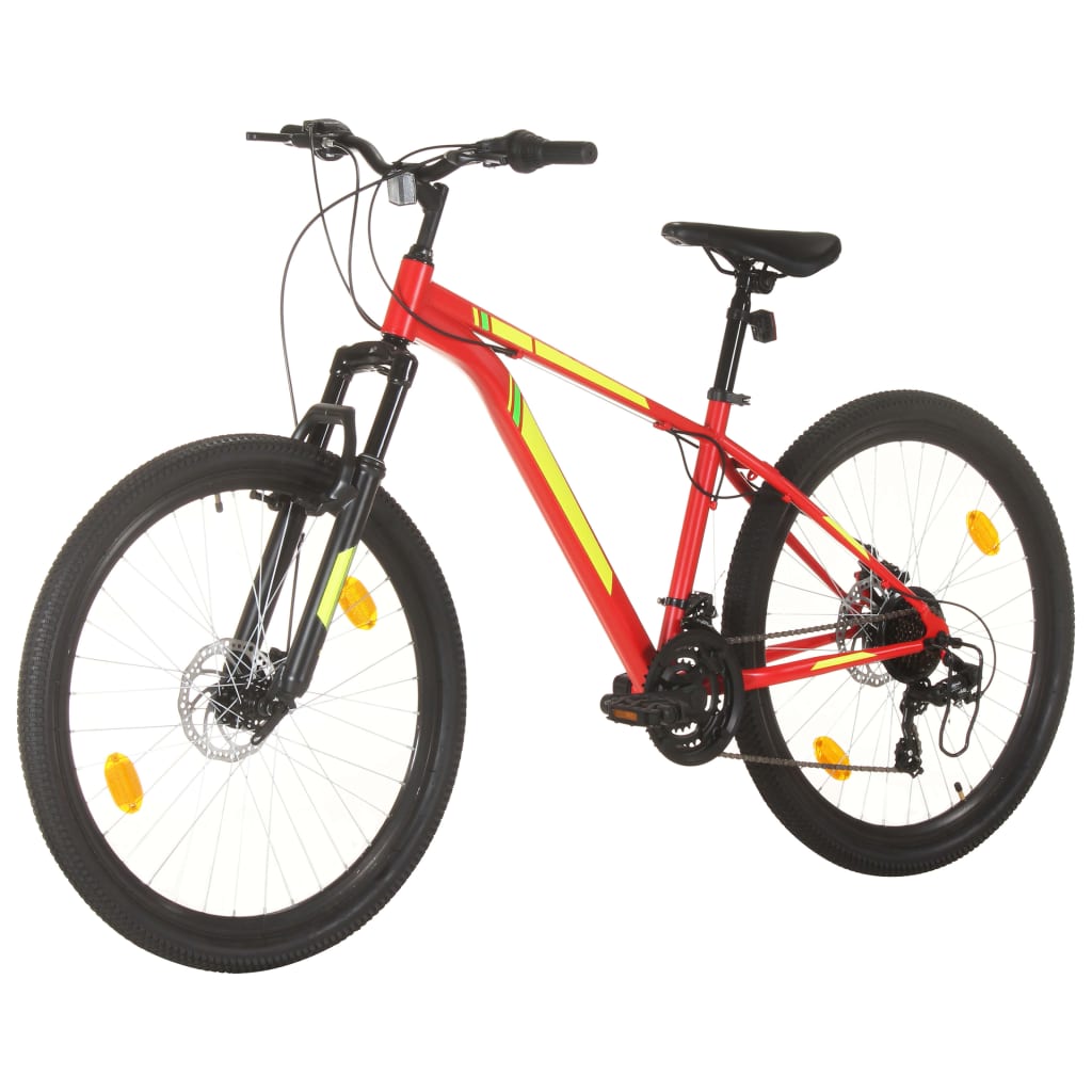 Bicicleta de montanha 21 velocidades roda 27,5" 38 cm vermelho