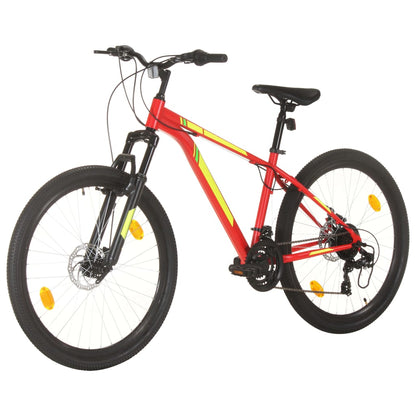 Bicicleta de montanha 21 velocidades roda 27,5" 38 cm vermelho