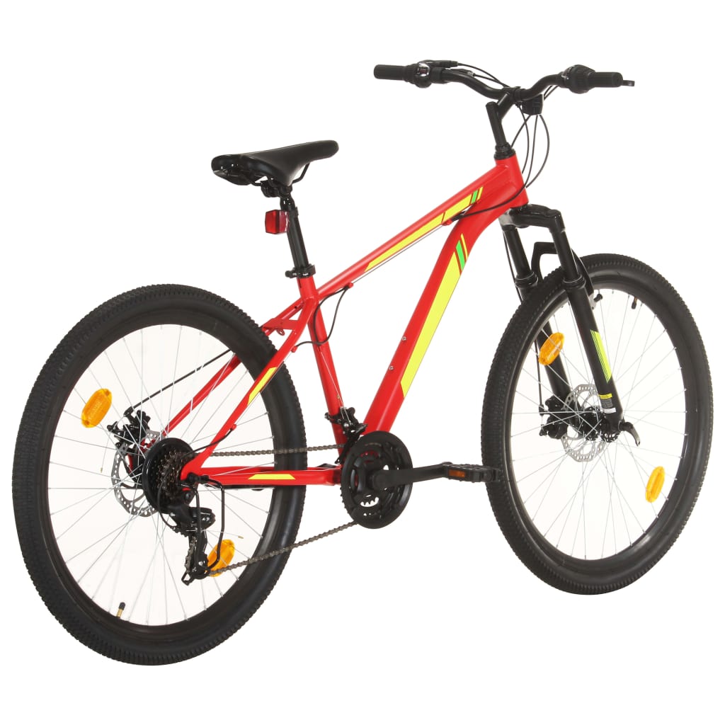 Bicicleta de montanha 21 velocidades roda 27,5" 38 cm vermelho