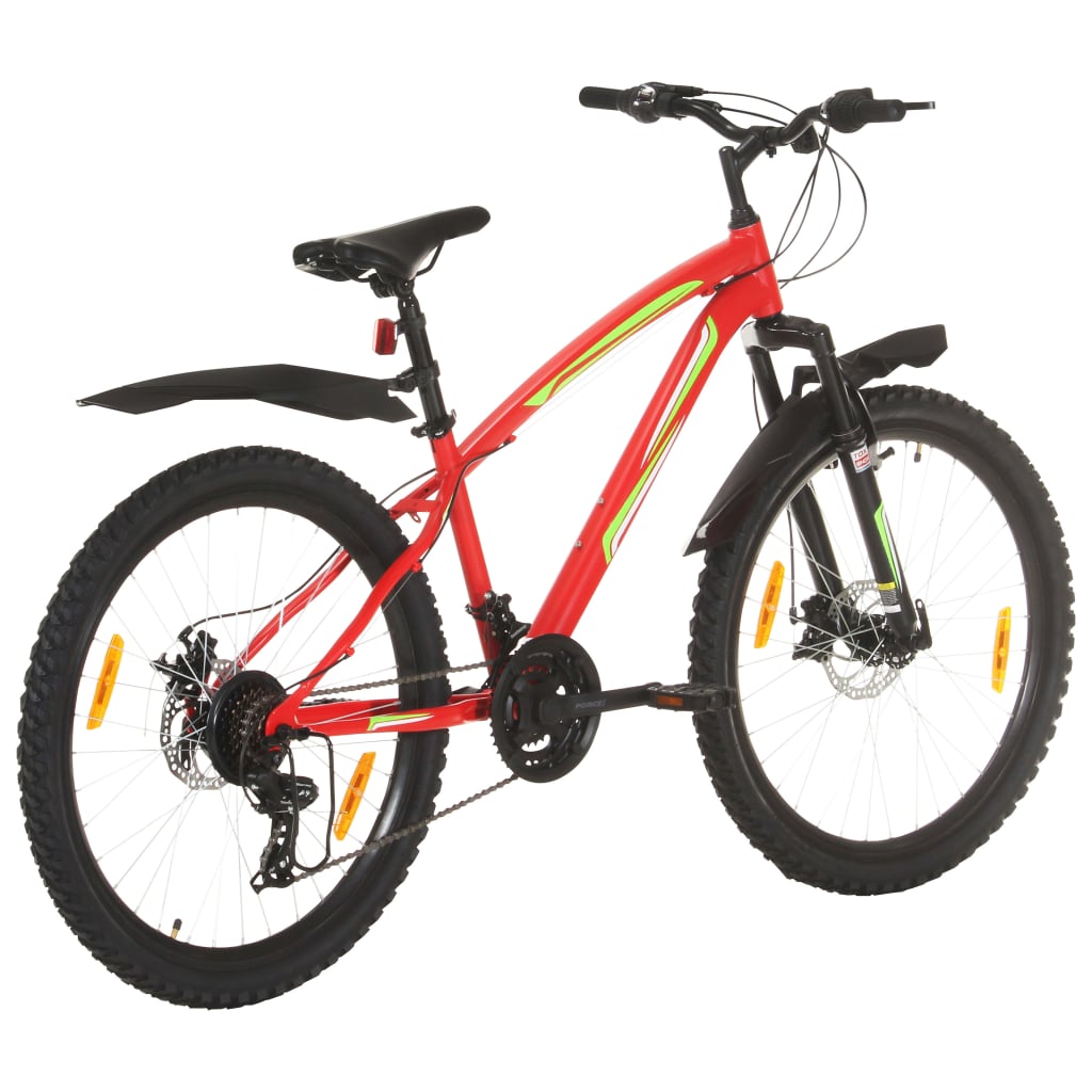 Bicicleta de montanha 21 velocidades roda 36 cm vermelho