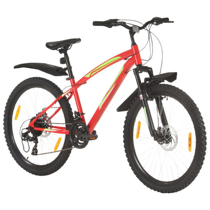 Bicicleta de montanha 21 velocidades roda 26" 42 cm vermelho