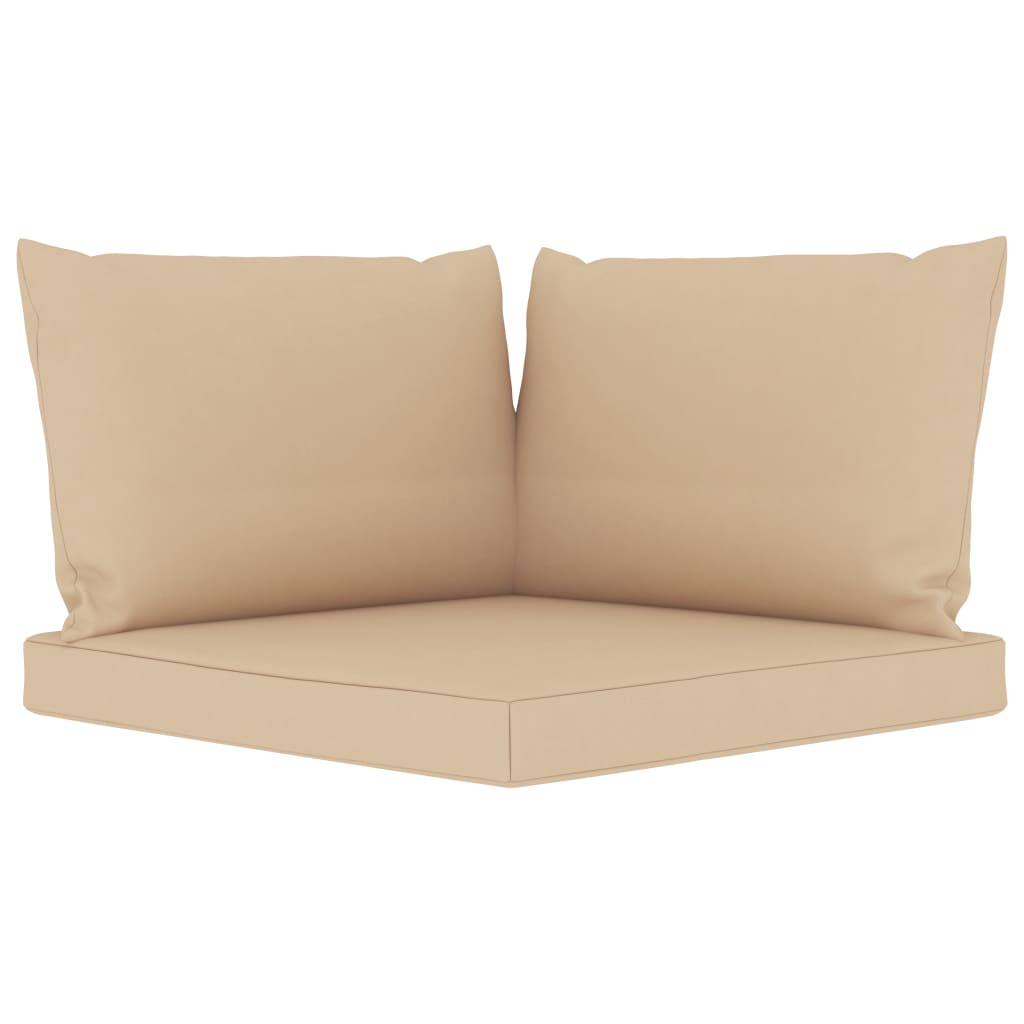 5 pcs conjunto lounge de jardim c/ almofadões bege