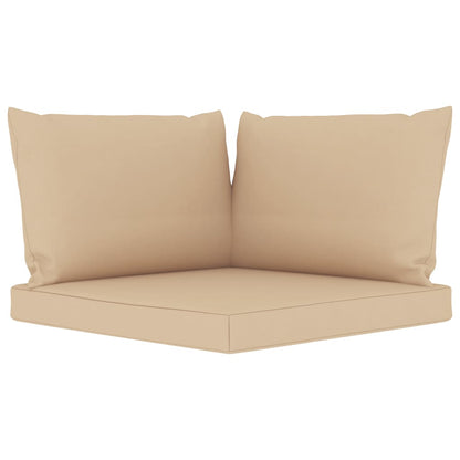 5 pcs conjunto lounge de jardim c/ almofadões bege