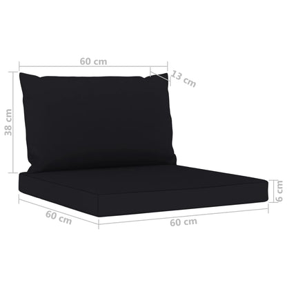 5 pcs conjunto lounge de jardim c/ almofadões preto