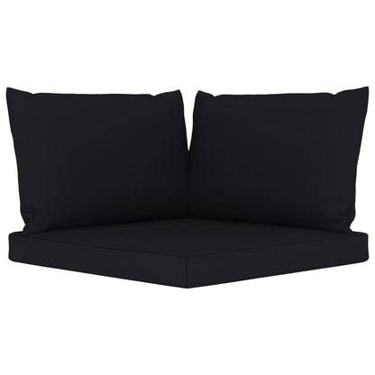 5 pcs conjunto lounge de jardim c/ almofadões preto