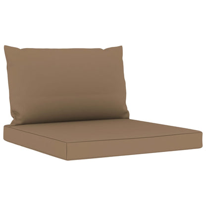 5 pcs conj. lounge jardim c/ almofadões cinzento-acastanhado