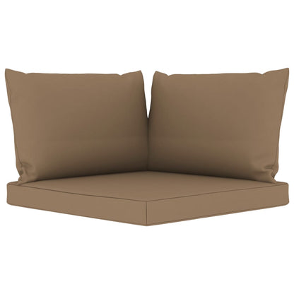 5 pcs conj. lounge jardim c/ almofadões cinzento-acastanhado