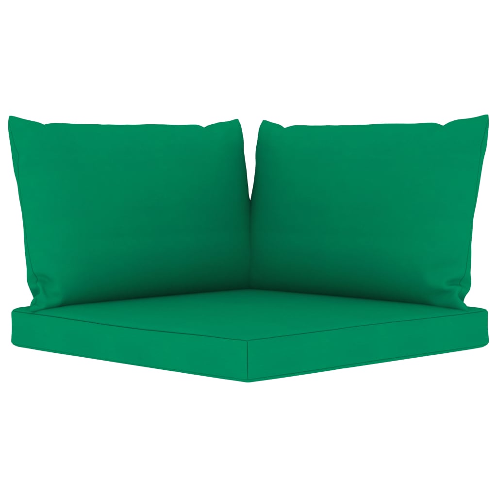 6 pcs conjunto lounge de jardim c/ almofadões verdes