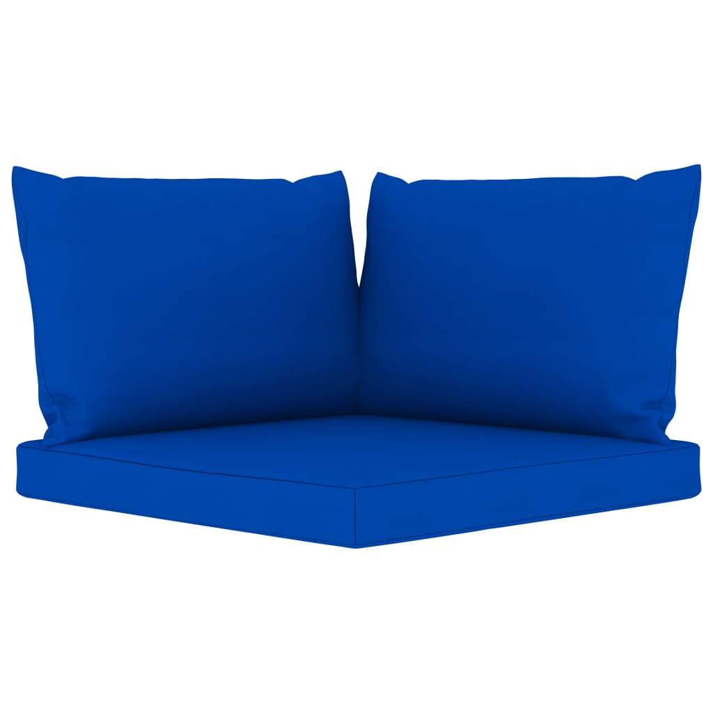 6 pcs conjunto lounge de jardim c/ almofadões azuis pinho