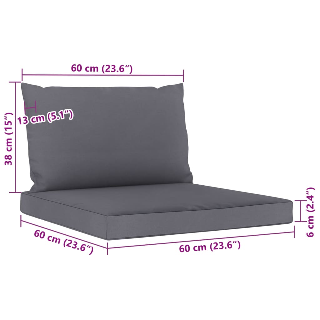 9 pcs Conjunto lounge de jardim c/ almofadões antracite