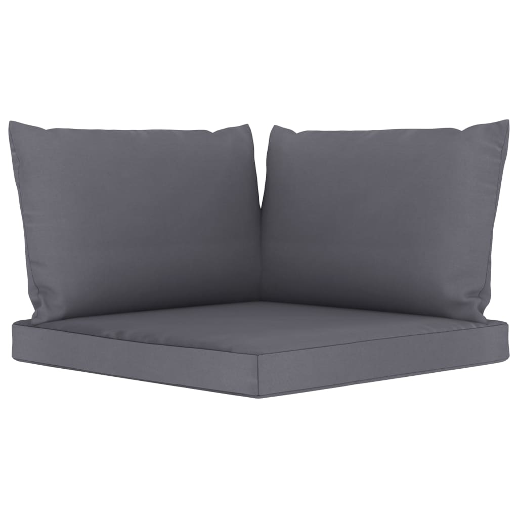 9 pcs Conjunto lounge de jardim c/ almofadões antracite