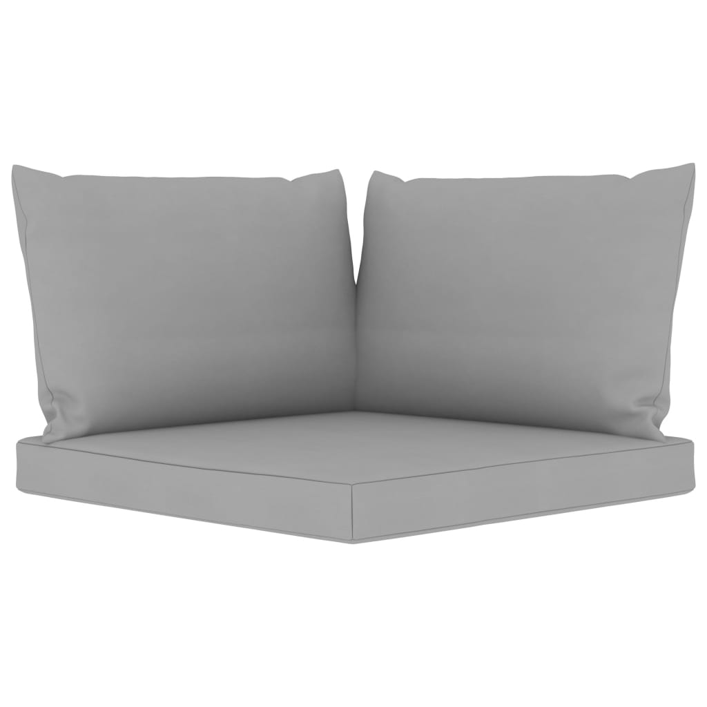 9 pcs conjunto lounge de jardim c/ almofadões cinzentos