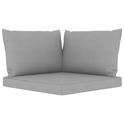 9 pcs conjunto lounge de jardim c/ almofadões cinzentos