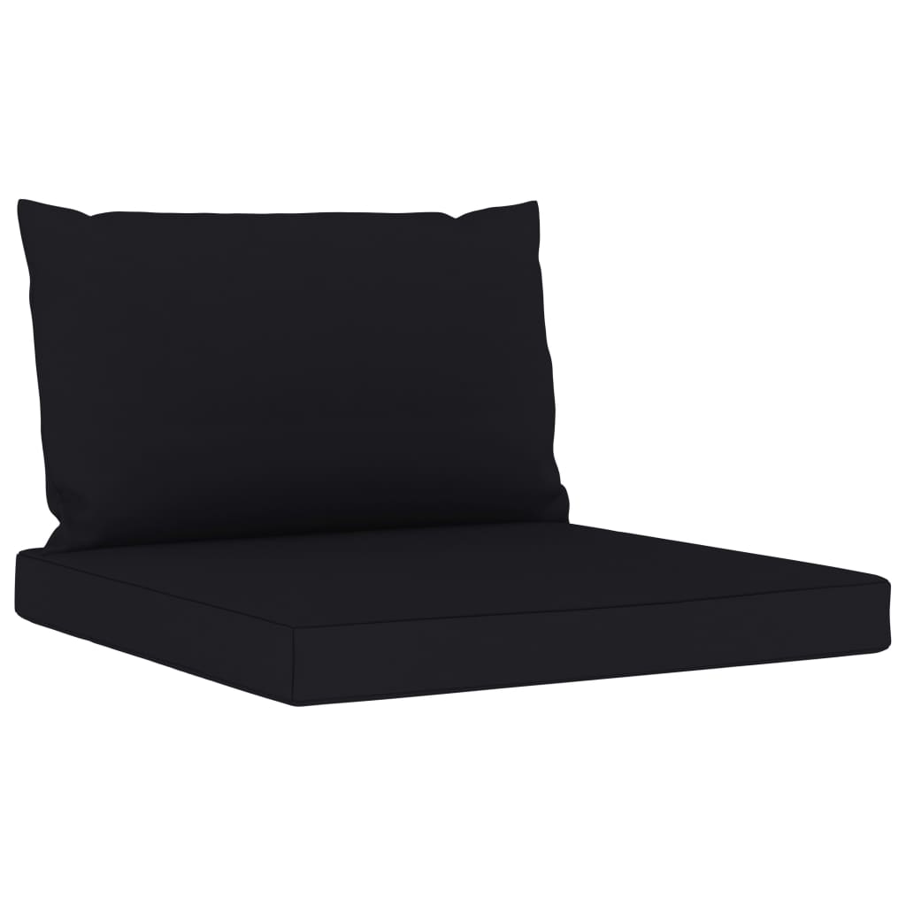 9 pcs conjunto lounge de jardim com almofadões pretos